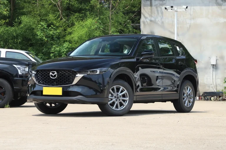 Mazda CX-5 2.0L FWD black exterior front three-quarter view