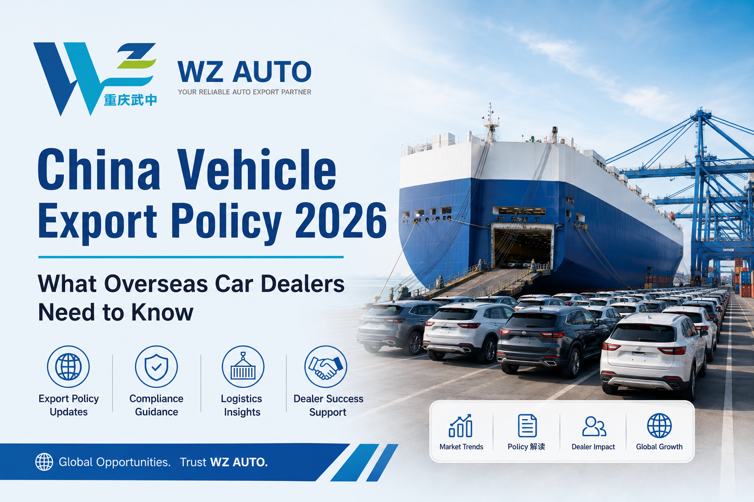 China Vehicle Export Policy 2026 guide for overseas car dealers